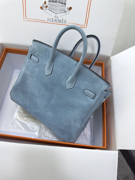 Сумка Hermès Birkin 25 женский замша бирюзовый 155724-2