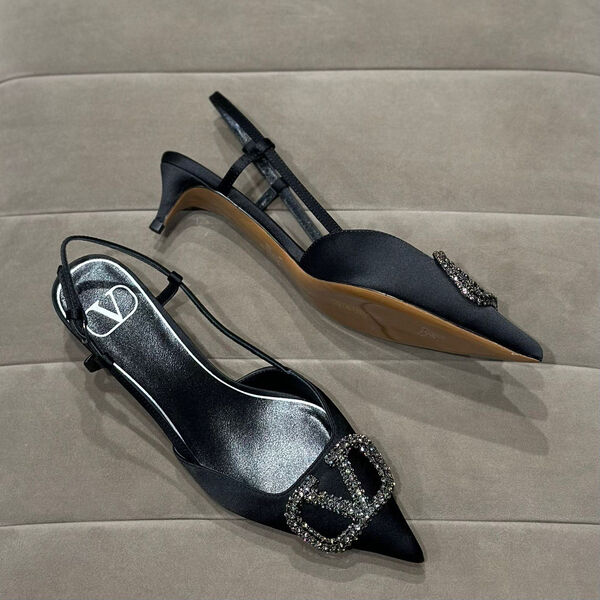 Туфли Valentino женский сатин черный 121285