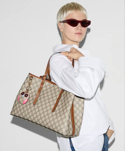 Сумка Gucci Emblem женский канва бежевый 184931-2