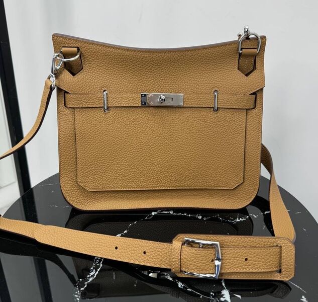 Мужская сумка мессенджер Hermès мужской кожа бежевый 190654