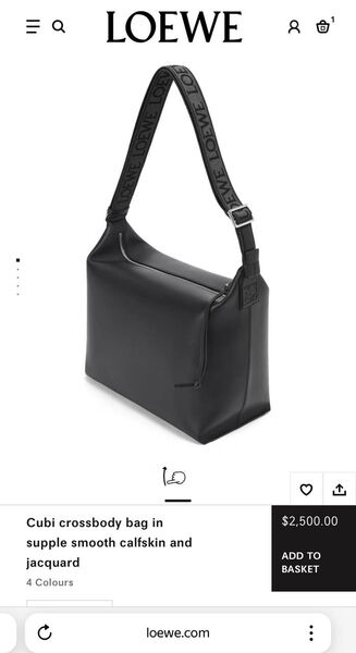 Мужская сумка мессенджер Loewe мужской кожа черный 170728-6