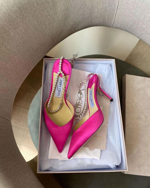 Босоножки Jimmy Choo женский сатин розовый 12368-4
