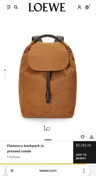 Мужской рюкзак Loewe мужской замша бежевый 169141-6