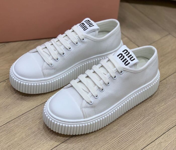 Кеды Miu Miu женский текстиль белый 110938