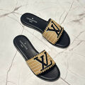 Шлепки Louis Vuitton женский кожа черный 155689-2