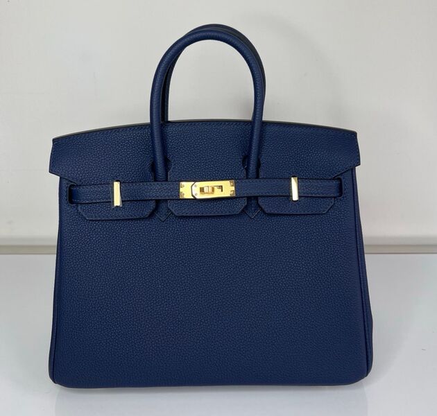 Сумка Hermès Birkin 25 женский кожа синий 139369