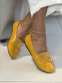 Балетки Miu Miu женский кожа горчичный 199088-2
