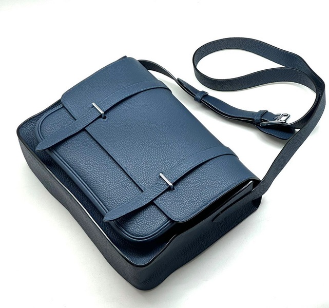 Мужская сумка мессенджер Hermès мужской кожа бирюзовый 93002-3