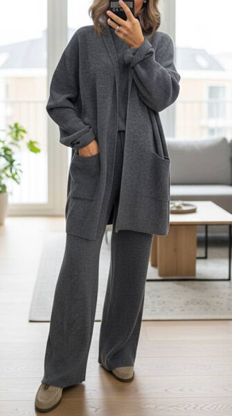 Костюм Loro Piana женский кашемир графитовый 202023