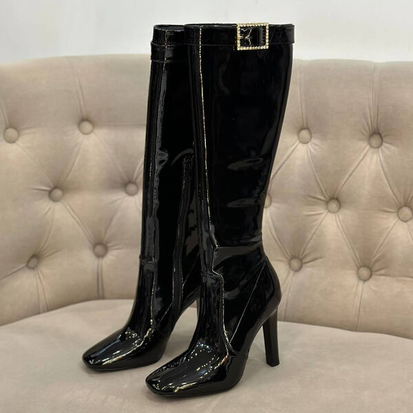 Сапоги Saint Laurent женский кожа черный 130230-3