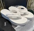 Шлепки Chanel женский текстиль молочный 191689