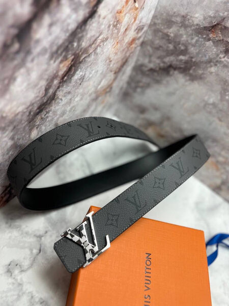 Мужской ремень Louis Vuitton мужской кожа черный 113428-3
