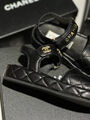 Босоножки Chanel женский кожа черный 146817-3