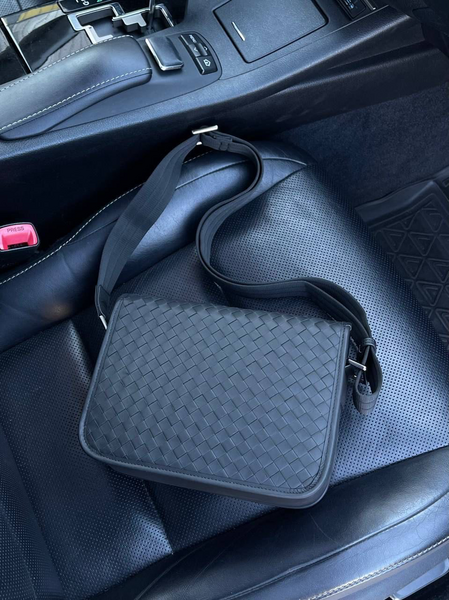 Мужская сумка мессенджер Bottega Veneta мужской кожа синий 42928-4