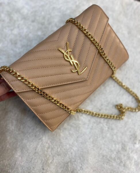 Сумка Saint Laurent женский кожа бежевый 77400-3