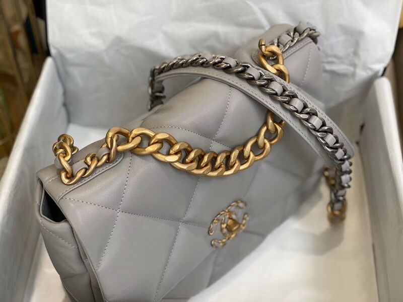 Сумка Chanel (30см) женский кожа графитовый 73580-2