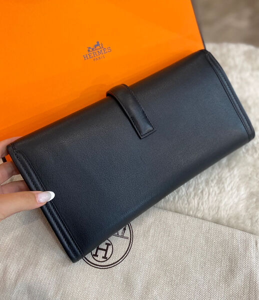 Клатч Hermès женский кожа черный 97066-3