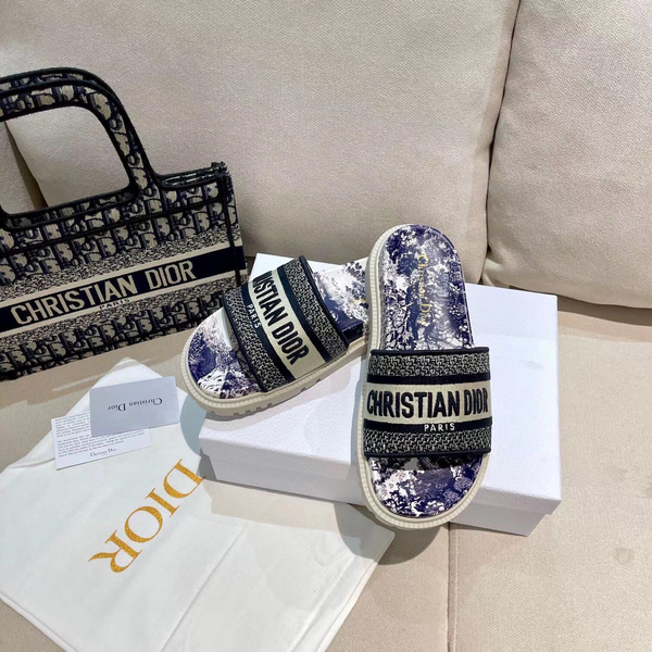 Шлепки Christian Dior женский текстиль черный 88296-8
