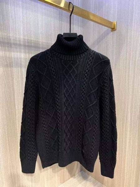 Мужской свитер Burberry мужской вязаная ткань черный 130924-2