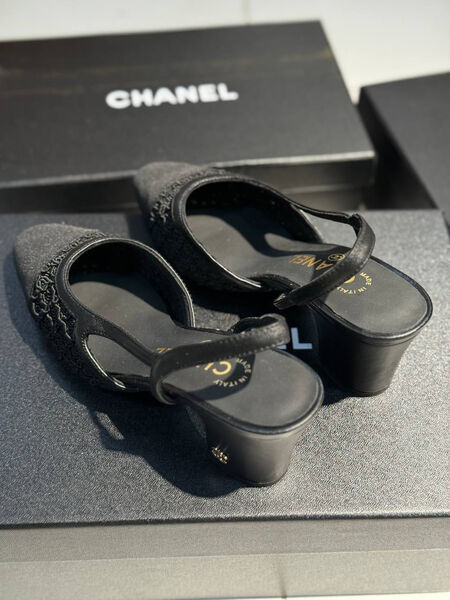 Туфли Chanel женский кожа черный 188712-5