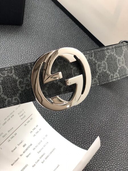 Мужской ремень Gucci мужской канва графитовый 52293-3