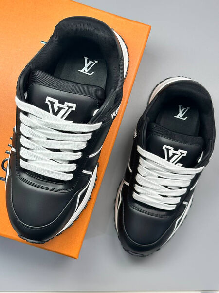 Мужские кроссовки Louis Vuitton мужской кожа черный 201036-6