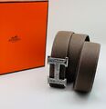 Мужской ремень Hermès мужской кожа бежевый 52546-2