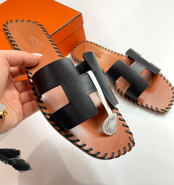 Шлепки Hermès женский кожа 89557-2