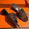 Шлепки Hermès женский замша 188669-1