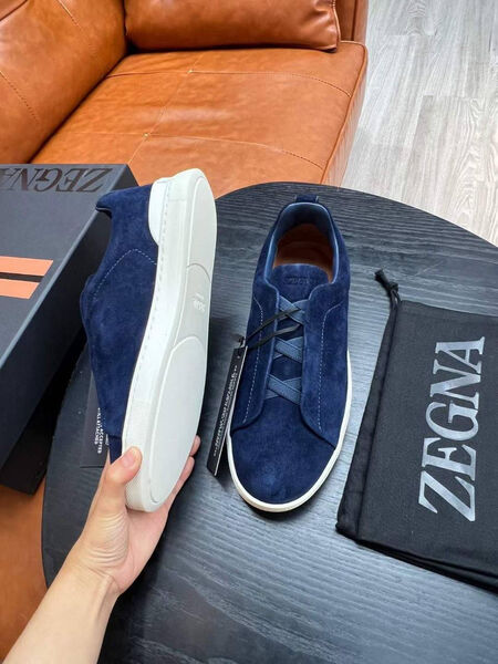 Мужские кеды Zegna мужской замша синий 165732-4