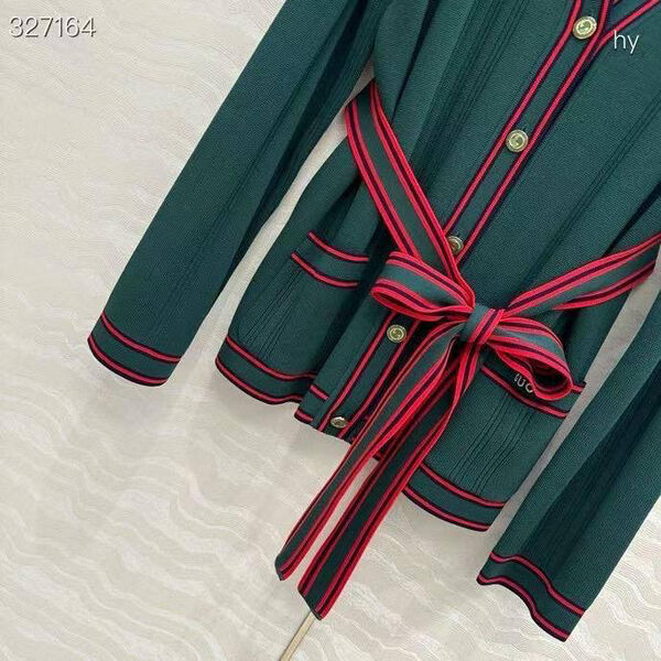 Кардиган Gucci женский вязаная ткань болотный 192333-5