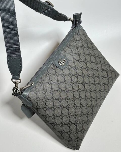 Мужская сумка мессенджер Gucci мужской кожа графитовый 147904
