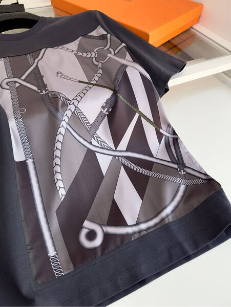 Мужская футболка Hermès мужской графитовый 178299-5