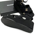 Босоножки Chanel женский замша черный 110141-4
