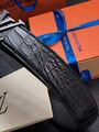Ремень Louis Vuitton мужской кожа черный 63660-3