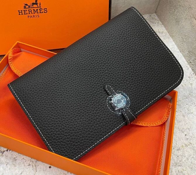 Кошелек Hermès женский кожа черный 130195