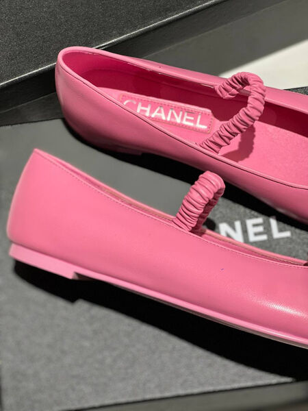 Балетки Chanel женский кожа розовый 139286-2