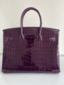 Сумка Hermès Birkin 35 женский кожа фиолетовый 140346-3