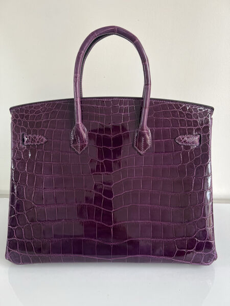 Сумка Hermès Birkin 35 женский кожа фиолетовый 140346-3
