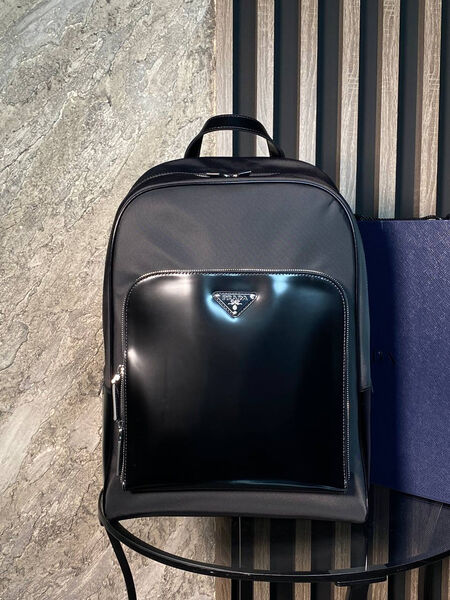 Мужской рюкзак Prada мужской кожа черный 145926-4