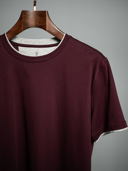 Мужская футболка Brunello Cucinelli мужской бордовый 151697-2