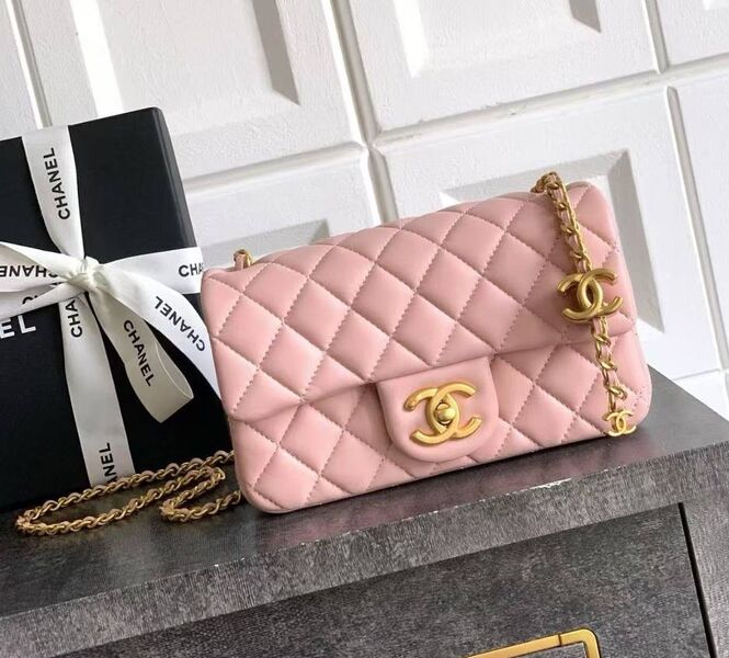 Сумка Chanel женский кожа розовый 198040
