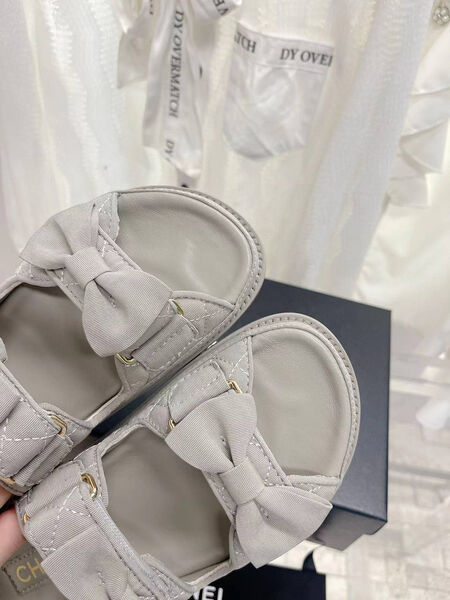 Сандалии Chanel женский текстиль графитовый 110185-3