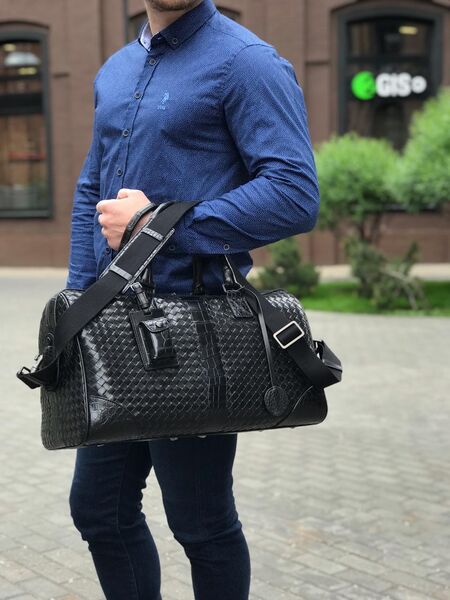 Дорожная сумка Bottega Veneta мужской кожа черный 19105-6