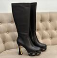 Сапоги Gucci женский кожа черный 130285-1