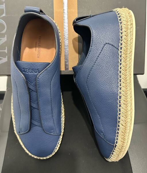 Мужские кеды Zegna мужской кожа синий 191390