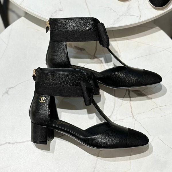 Туфли Chanel женский кожа черный 139650-3