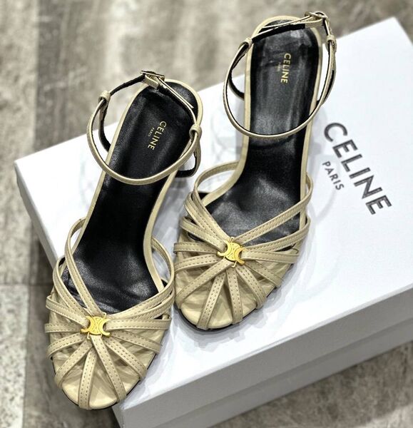 Босоножки Celine женский кожа бежевый 113772
