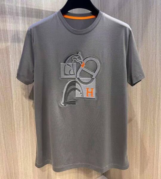 Мужская футболка Hermès мужской графитовый 174352