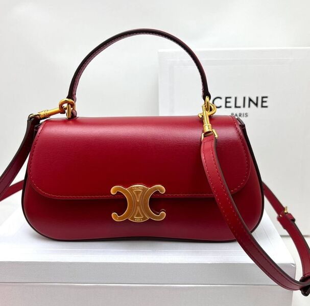 Сумка Celine женский кожа бордовый 169259